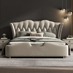 Estre Vertico Customizable Upholstered Bed with Optional Storage - Contemporary and Streamlined Design