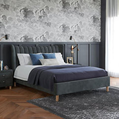 Modern Bed Knightowl: Upholstered Frame From Estre - Direct from Factory (Customizable)