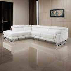 L Shape Sofa Felini 5 Seater Leather Sofa with SS legs and movable Head rest