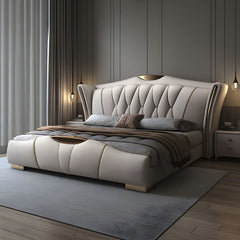 Estre Lennox Customizable Upholstered Bed with Optional Storage - Sleek and Stylish Design