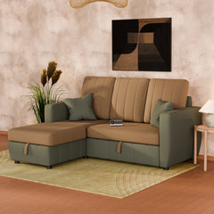 Riva L Shape Sofa Cum Bed with Storage
