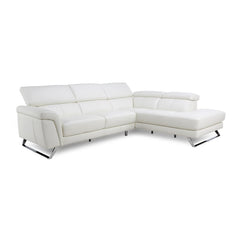 L Shape Sofa Felini 5 Seater Leather Sofa with SS legs and movable Head rest