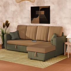 Riva L Shape Sofa Cum Bed with Storage