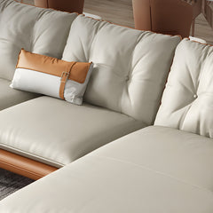 Leather L-Shape Erba Sofa | Trending Design with High Legs for Cleaning Ease | Direct from Factory