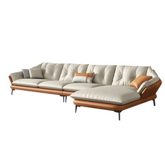 Leather L-Shape Erba Sofa | Trending Design with High Legs for Cleaning Ease | Direct from Factory