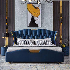 Estre Vertico Customizable Upholstered Bed with Optional Storage - Contemporary and Streamlined Design