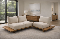 Boho Nest Wooden Slat Sofa – Modern Low Seating Designer Sofa