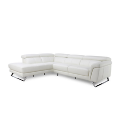 L Shape Sofa Felini 5 Seater Leather Sofa with SS legs and movable Head rest