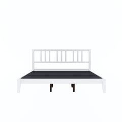 ESTRE Rattle Pod Solid Wood King Size Bed in White Color