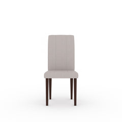 ESTRE Elderberry Solid Rubber Wood 2-Fully Cushioned Fabric Dining Chairs in Walnut Finish