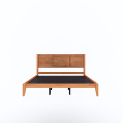 ESTRE Hypericum Solid Wood Queen Size Bed in Walnut Color