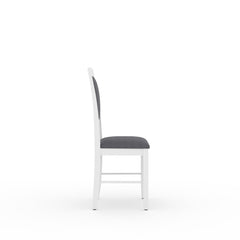ESTRE Huckleberry Set of 2 Dining Chair with Cushioned Fabric base & back in White Color