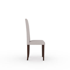 ESTRE Elderberry Solid Rubber Wood 2-Fully Cushioned Fabric Dining Chairs in Walnut Finish