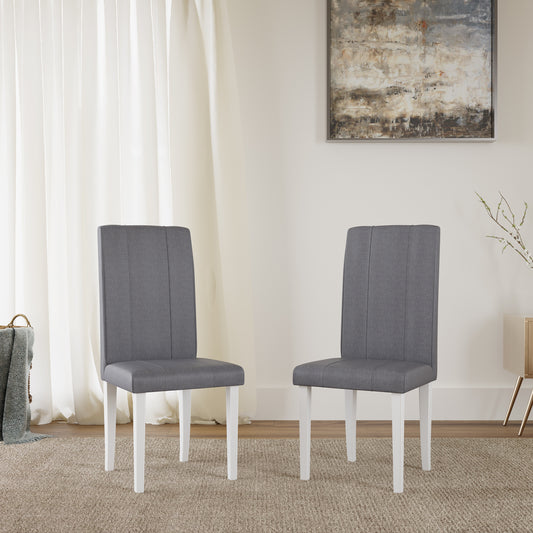 ESTRE Cranberry Set of 2 Dining Chair with Fully Cushioned Fabric base and back in White color