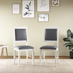 ESTRE Mulberry Solid Rubber Wood 4-Seater Dinning Table | 4-Cushioned Fabric Dining Chair in White Finish