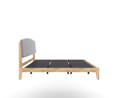 ESTRE Mexican Solid Prickly Wood King Size Bed Fabric Upholstered Headboard