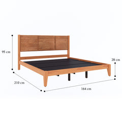 ESTRE Hypericum Solid Wood Queen Size Bed in Walnut Color