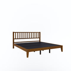 ESTRE Rohira Solid Wood King Size Bed in Walnut Color