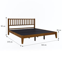 ESTRE Rohira Solid Wood Queen Size Bed Walnut Color
