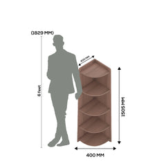 ESTRE Begonia Corner Stand In Dark Acacia Colour