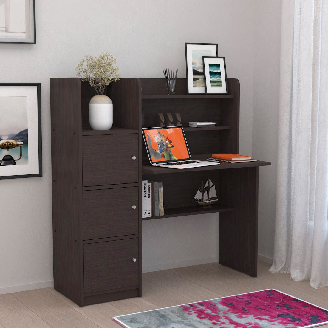 ESTRE Bluebell Study Table In Wenge Colour Estre India