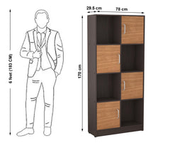 ESTRE Petunia Book Shelf In Wenge With Urban Teak Colour