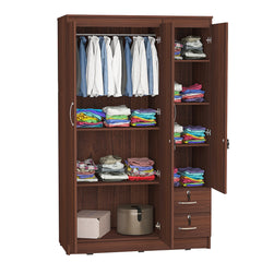 ESTRE Geranium 3 Door Wardrobe In Choca Maple Colour