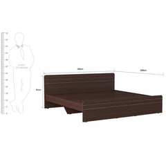 ESTRE Freesia King Size Bed In Dark Acacia Colour