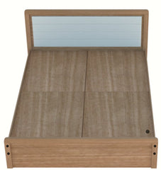 ESTRE Cracus Queen Size Bed In Urban Teak With Frosty White Colour