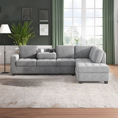 Corner Sofa With Storage Ottoman and Cup Holder Sloggy From Estre - Direct from Factory (Customizable)
