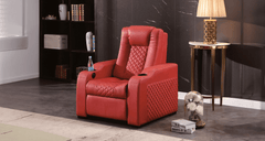 Estre's cinema chairs, bringing the movie theater experience home.