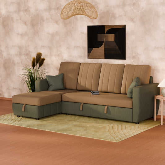 Riva L Shape Sofa Cum Bed with Storage