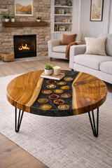 Customised Round Epoxy Resin Center Table