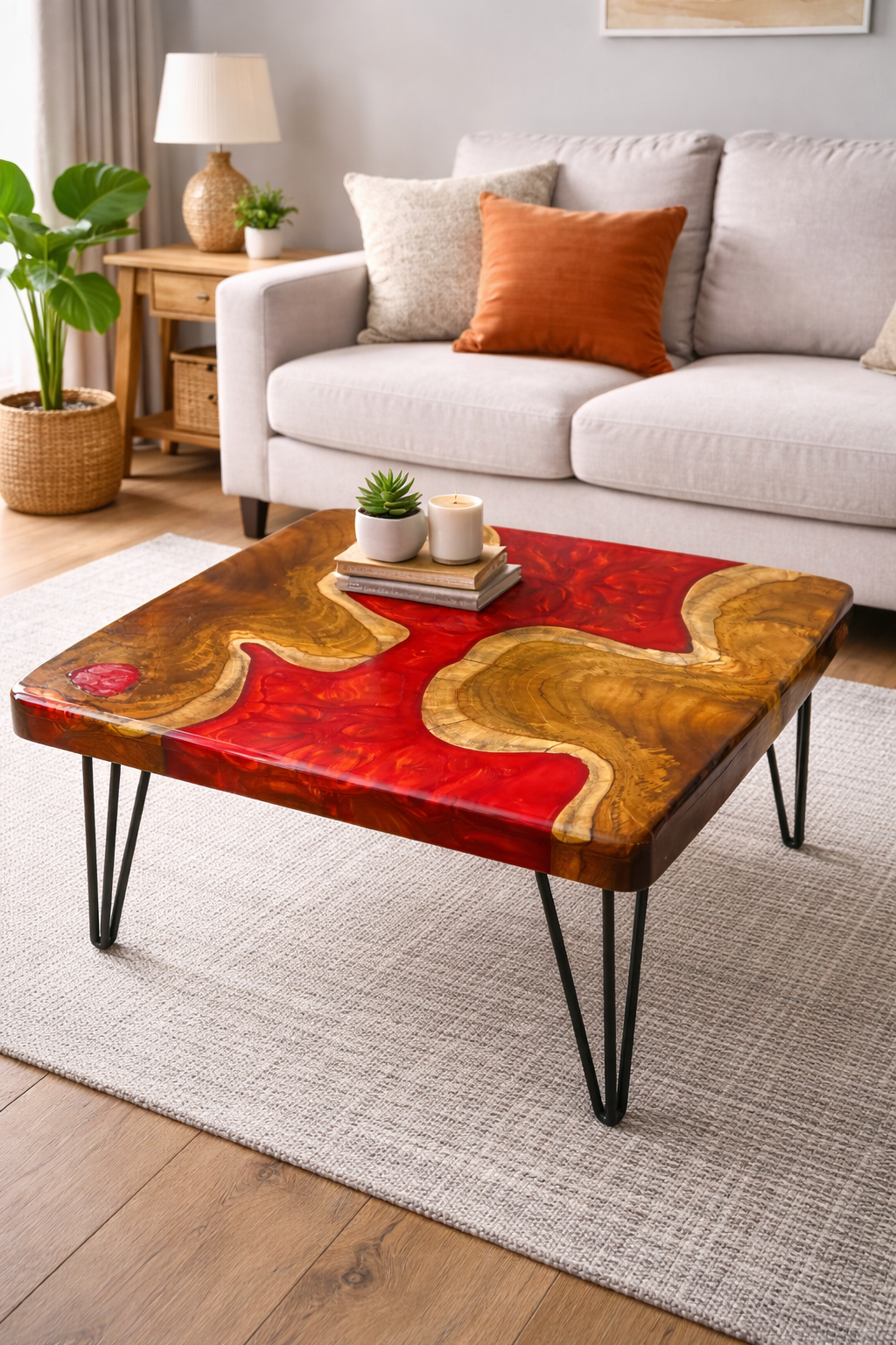 Customised – Square Epoxy Center Table