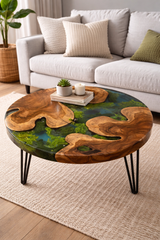 Customised Round Epoxy Resin Center Table