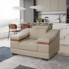 Sofa Rossato | Adjustable Headrest & Wooden Panel Armrests | Premium Design with Console Options: Speakers, Storage, & Cup Holders | Direct from Factory