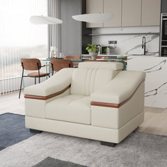 Sofa Rossato | Adjustable Headrest & Wooden Panel Armrests | Premium Design with Console Options: Speakers, Storage, & Cup Holders | Direct from Factory
