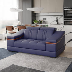 Sofa Rossato | Adjustable Headrest & Wooden Panel Armrests | Premium Design with Console Options: Speakers, Storage, & Cup Holders | Direct from Factory