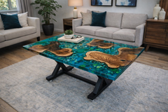Customised – Rectangular Eclipse Epoxy Center Table