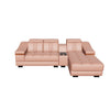 Leather Sofa Rossato | Adjustable Headrest & Wooden Panel Armrests | Premium Design with Console Options: Speakers, Storage, & Cup Holders | Direct from Factory