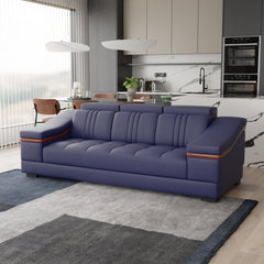 Sofa Rossato | Adjustable Headrest & Wooden Panel Armrests | Premium Design with Console Options: Speakers, Storage, & Cup Holders | Direct from Factory