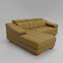 Leather Sofa Rossato | Adjustable Headrest & Wooden Panel Armrests | Premium Design with Console Options: Speakers, Storage, & Cup Holders | Direct from Factory