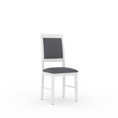 ESTRE Mulberry Solid Rubber Wood 4-Seater Dinning Table | 4-Cushioned Fabric Dining Chair in White Finish