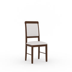 ESTRE Mulberry Solid  Wood 4-Seater Dinning Table | 4-Cushioned Fabric Dining Chair in Walnut Finish