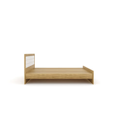 ESTRE Cracus Queen Size Bed In Urban Teak With Frosty White Colour