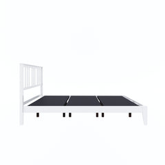 ESTRE Rattle Pod Solid Wood Queen Size Bed in White Color