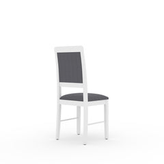 ESTRE Elderberry Solid Rubber Wood 6-Seater Dinning Table | 6-Cushioned Fabric Dining Chair in White Finish