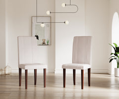 ESTRE Mulberry Solid  Wood 4-Seater Dinning Table | 4-Fully Cushioned Fabric Dining Chair in Walnut Finish