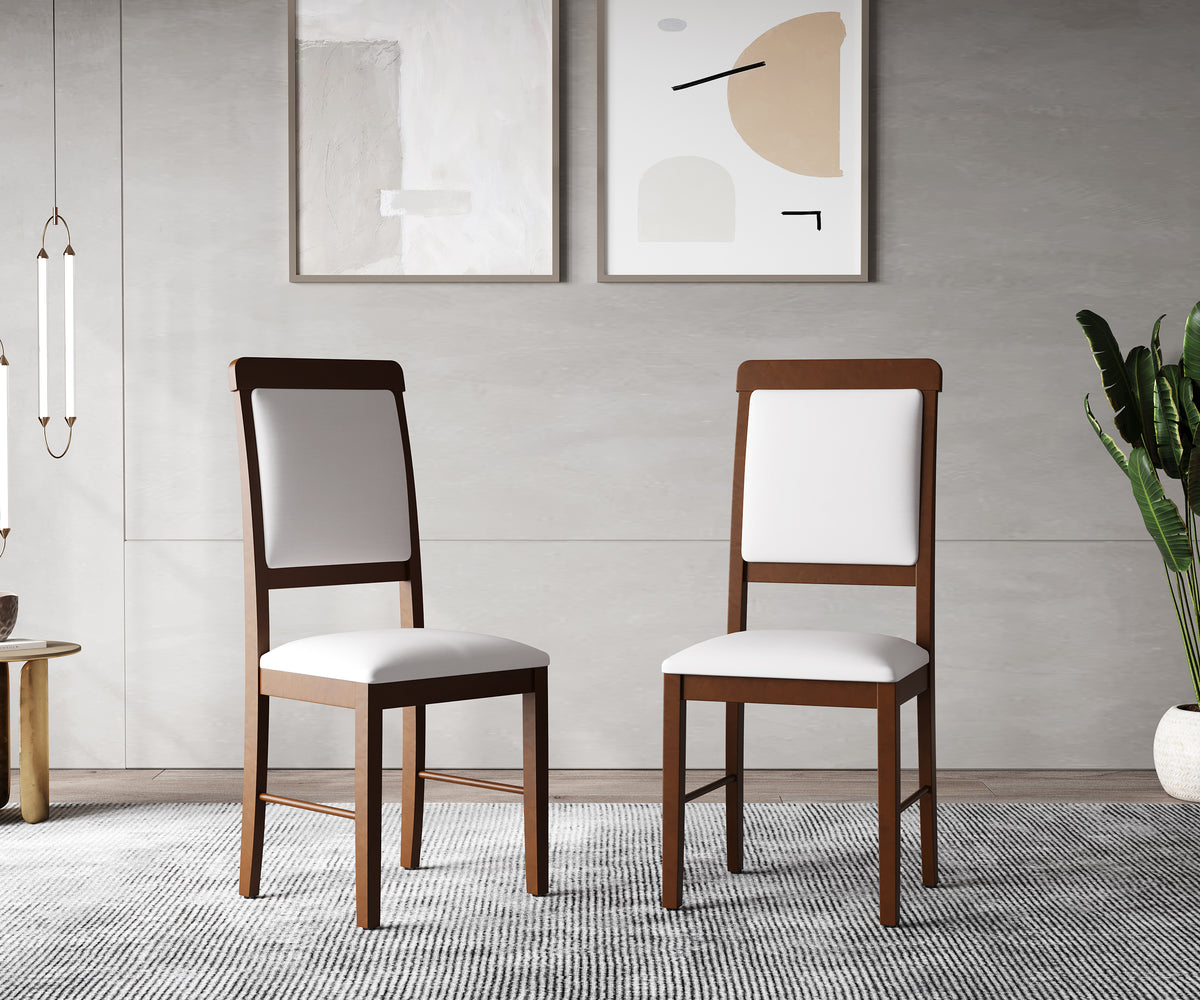 ESTRE Huckleberry Set of 2 Dining Chair with Cushioned Fabric base & back in walnut color