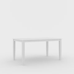 ESTRE Mulberry Solid Rubber Wood 4-Seater Dinning Table | 4-Cushioned Fabric Dining Chair in White Finish